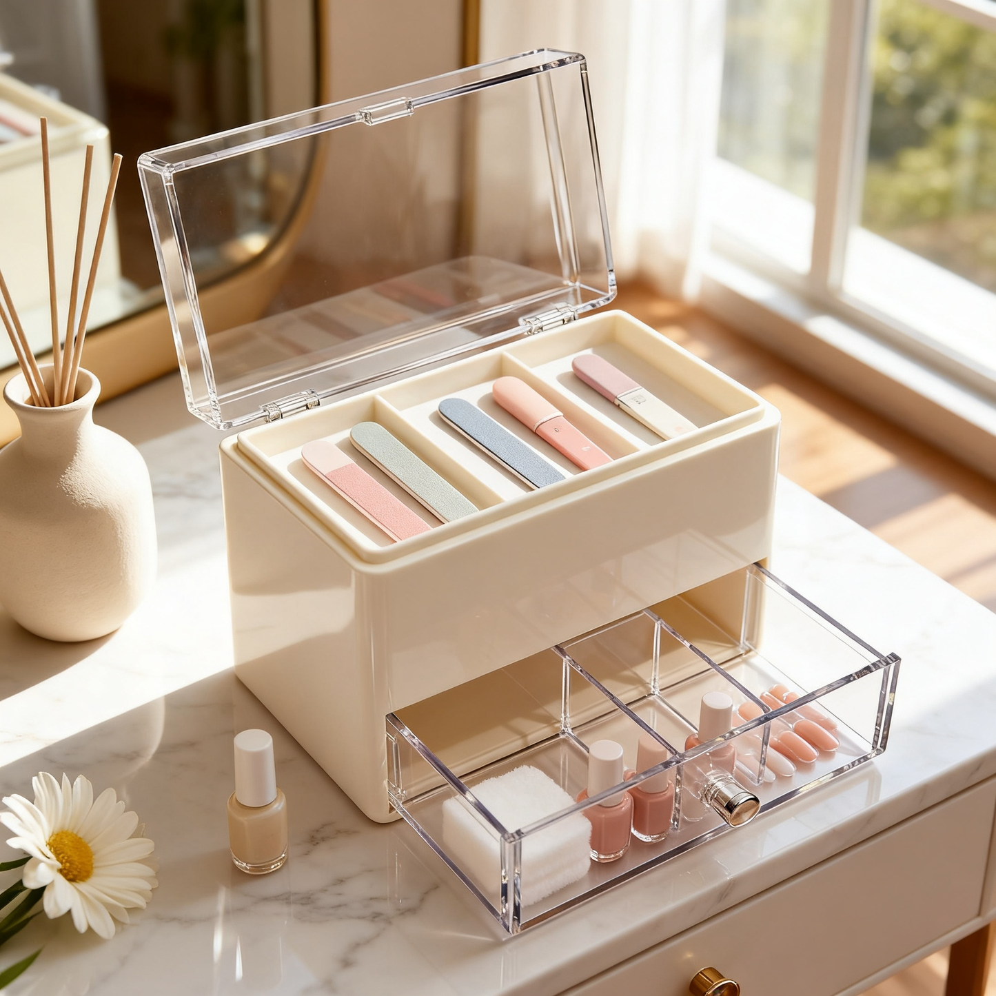 💎 Minimal Clear Nail Organizer — Create A Beautifully Organized Beauty Space Where Every Nail Essential Has Its Own Place Through Smart Storage And Elegant Simplicity