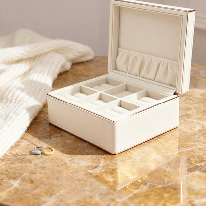 ✨ Cream Jewelry Storage Case — A Beautiful Home For Your Favorite Pieces, Designed To Protect Precious Accessories And Turn Everyday Styling Into An Elegant Personal Ritual