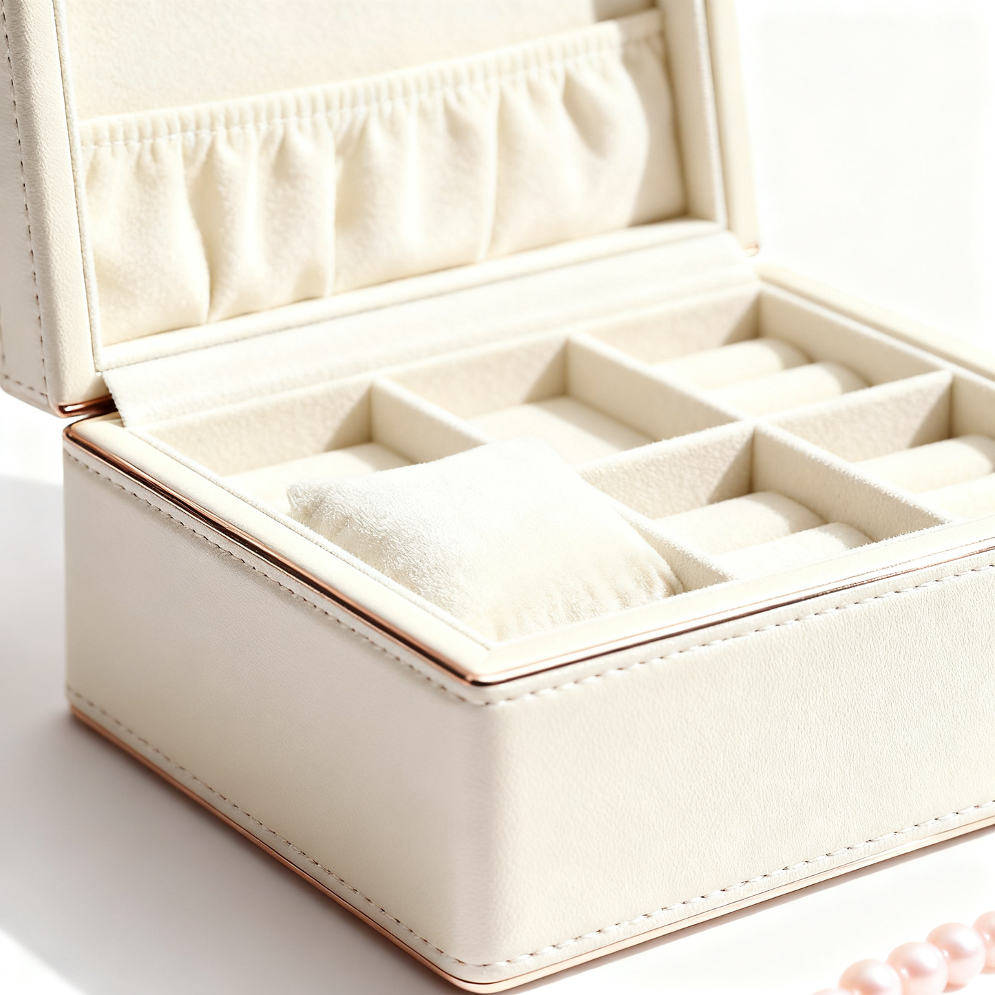 ✨ Cream Jewelry Storage Case — A Beautiful Home For Your Favorite Pieces, Designed To Protect Precious Accessories And Turn Everyday Styling Into An Elegant Personal Ritual