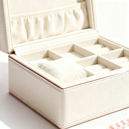 ✨ Cream Jewelry Storage Case — A Beautiful Home For Your Favorite Pieces, Designed To Protect Precious Accessories And Turn Everyday Styling Into An Elegant Personal Ritual