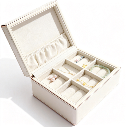 ✨ Cream Jewelry Storage Case — A Beautiful Home For Your Favorite Pieces, Designed To Protect Precious Accessories And Turn Everyday Styling Into An Elegant Personal Ritual