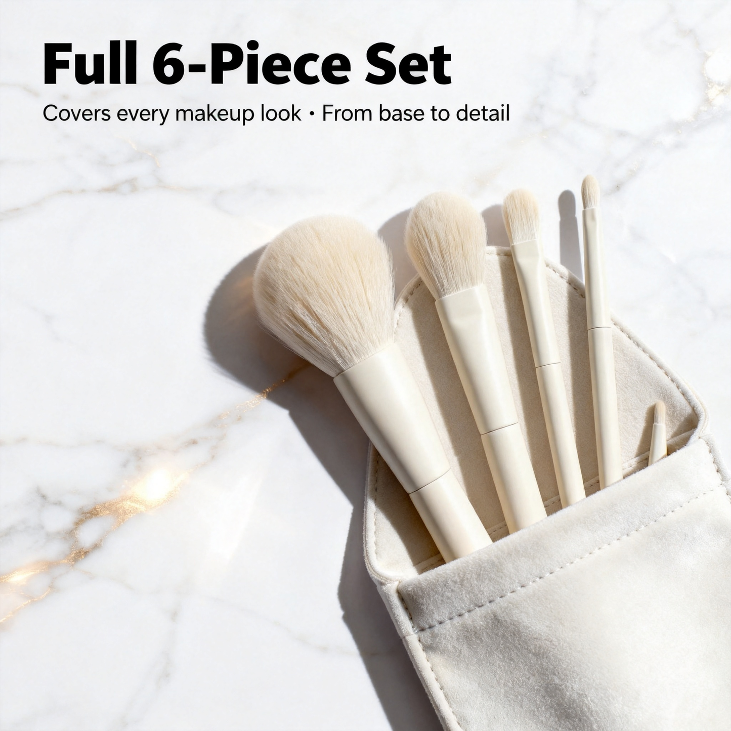 🤍 Soft Touch Makeup Brush Travel Pouch