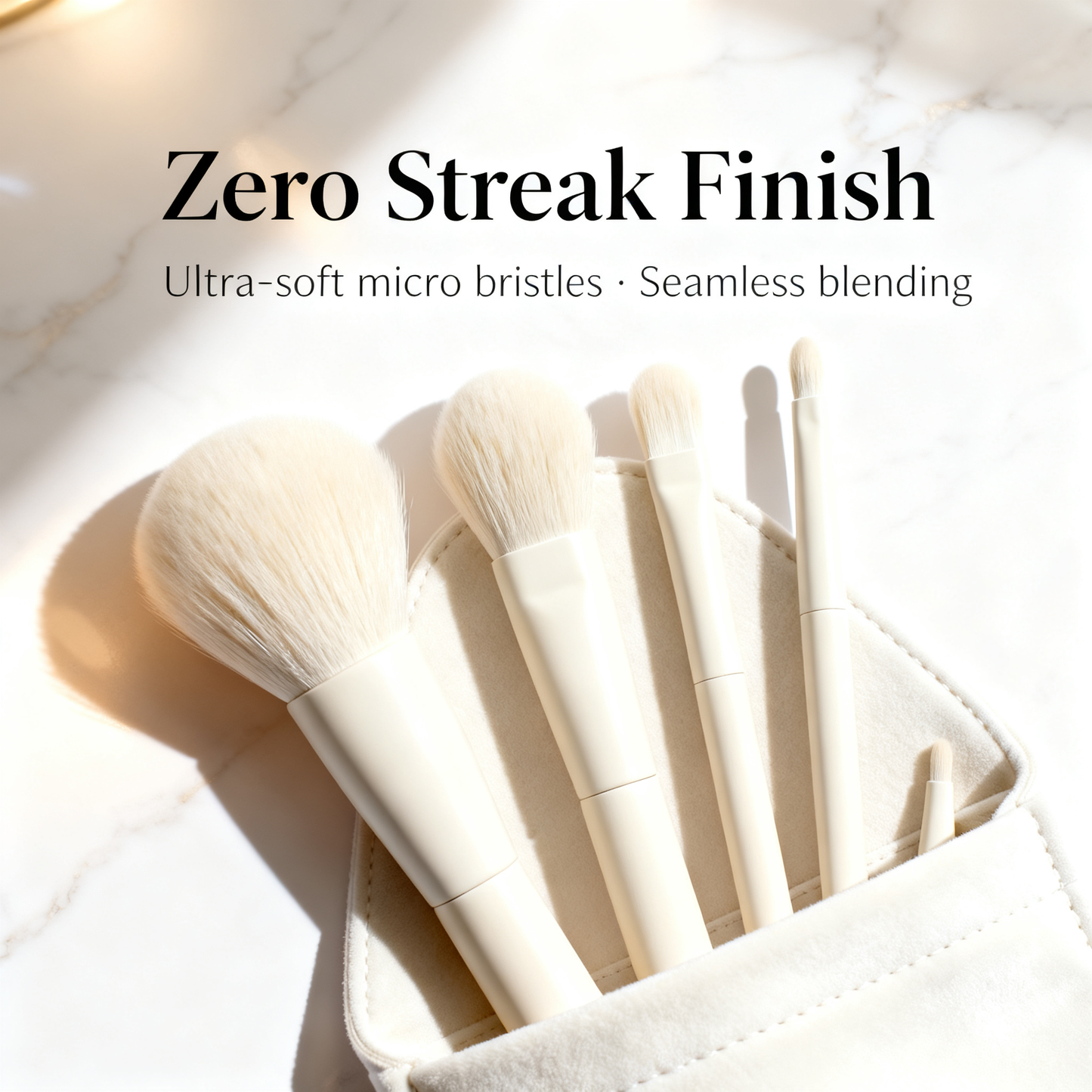 🤍 Soft Touch Makeup Brush Travel Pouch