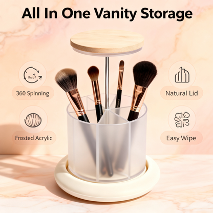 🪞 Rotating Makeup Brush Organizer