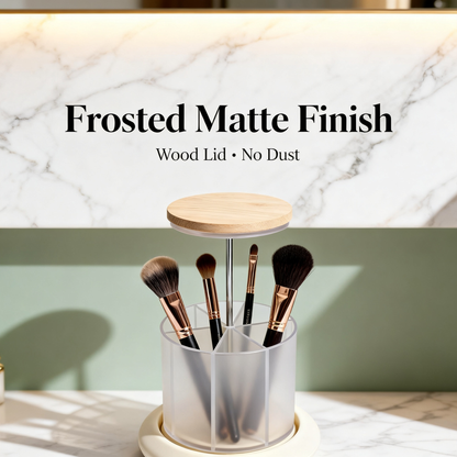🪞 Rotating Makeup Brush Organizer