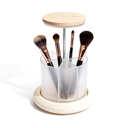🪞 Rotating Makeup Brush Organizer