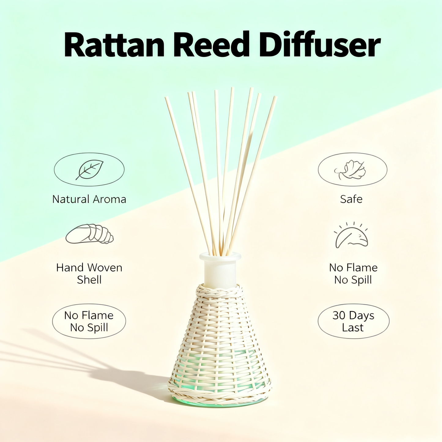 🍃 Reed Diffuser Decor Bottle A Natural Home Fragrance Accent Designed To Bring Calm Atmosphere, Elegant Texture, And A Sense Of Relaxed Living Into Your Everyday Space